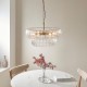 78742-001 Brushed Aged Brass 6 Light Pendant with Decorative Glass