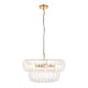 78742-001 Brushed Aged Brass 6 Light Pendant with Decorative Glass