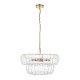78742-001 Brushed Aged Brass 6 Light Pendant with Decorative Glass