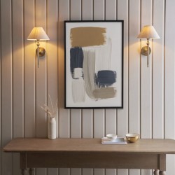 22373-001 Antique Brass Wall Lamp with Natural Linen Shade 22373-001 Antique Brass Wall Lamp with Natural Linen Shade