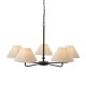 22023-001 Matt Black 5 Light Pendant with Natural Linen Shade
