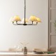 22023-001 Matt Black 5 Light Pendant with Natural Linen Shade