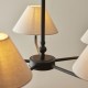 22023-001 Matt Black 5 Light Pendant with Natural Linen Shade