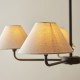 22023-001 Matt Black 5 Light Pendant with Natural Linen Shade