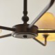 22023-001 Matt Black 5 Light Pendant with Natural Linen Shade