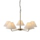 22108-001 Antique Brass 5 Light Pendant with Natural Linen Shade