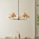 22108-001 Antique Brass 5 Light Pendant with Natural Linen Shade