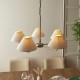 22108-001 Antique Brass 5 Light Pendant with Natural Linen Shade