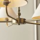 22108-001 Antique Brass 5 Light Pendant with Natural Linen Shade