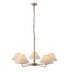 22108-001 Antique Brass 5 Light Pendant with Natural Linen Shade