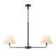 21947-001 Matt Black 2 Light over Island Fitting with Natural Linen Shade