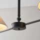 21947-001 Matt Black 2 Light over Island Fitting with Natural Linen Shade