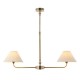 21967-001 Antique Brass 2 Light over Island Fitting with Natural Linen Shade