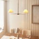 21967-001 Antique Brass 2 Light over Island Fitting with Natural Linen Shade