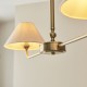 21967-001 Antique Brass 2 Light over Island Fitting with Natural Linen Shade