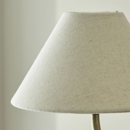 21967-001 Antique Brass 2 Light over Island Fitting with Natural Linen Shade