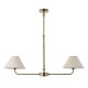21967-001 Antique Brass 2 Light over Island Fitting with Natural Linen Shade