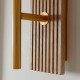 78769-001 Wooden & Vintage Brass Wall Lamp with Clear Ribbed Glass