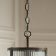 78782-001 Antique Brass Pendant with Ribbed Glass