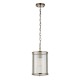 78782-001 Antique Brass Pendant with Ribbed Glass