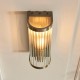 78783-001 Antique Brass Wall Lamp with Ribbed Glass