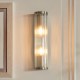 78784-001 Antique Brass 2 Light Wall Lamp with Ribbed Glass