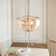 78893-001 Brushed Aged Brass 3 Light Centre Fitting with Champagne Glass