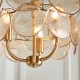 78893-001 Brushed Aged Brass 3 Light Centre Fitting with Champagne Glass