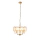 78893-001 Brushed Aged Brass 3 Light Centre Fitting with Champagne Glass