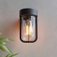 78791-001 Matt Black Wall Lamp with Clear Glass IP44