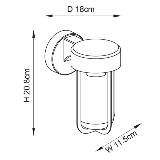 78791-001 Matt Black Wall Lamp with Clear Glass IP44