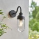 78792-001 Matt Black Wall Lamp with Clear Glass IP44