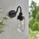 78792-001 Matt Black Wall Lamp with Clear Glass IP44