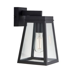 78793-001 Matt Black Lantern Wall Lamp IP44