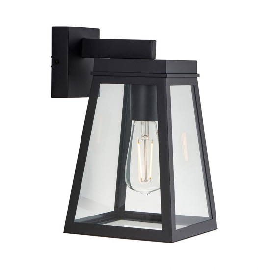78793-001 Matt Black Lantern Wall Lamp IP44