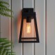 78793-001 Matt Black Lantern Wall Lamp IP44
