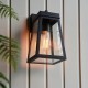 78793-001 Matt Black Lantern Wall Lamp IP44