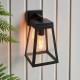 78793-001 Matt Black Lantern Wall Lamp IP44