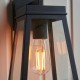 78793-001 Matt Black Lantern Wall Lamp IP44
