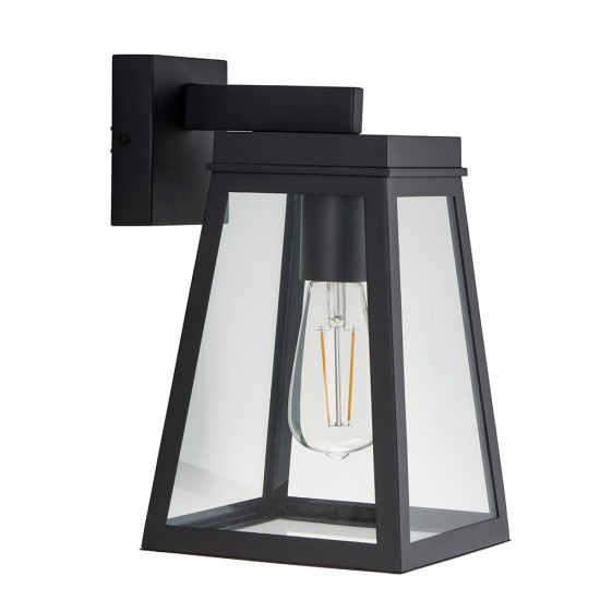 78793-001 Matt Black Lantern Wall Lamp IP44
