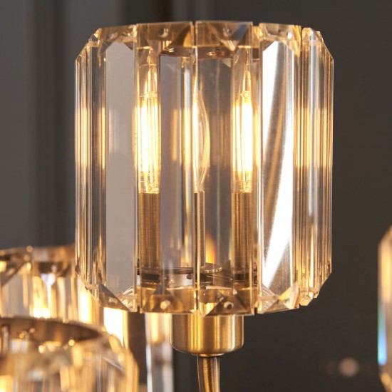 82795-001 Antique Brass 9 Light Centre Fitting with Crystal