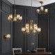 82795-001 Antique Brass 9 Light Centre Fitting with Crystal