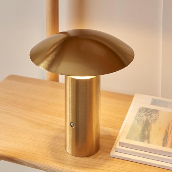 78797-001 Rechargeable Brushed Gold LED Table Lamp