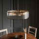 82827-001 Antique Brass 8 Light Pendant with Ribbed Glass