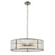 82827-001 Antique Brass 8 Light Pendant with Ribbed Glass