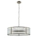 82827-001 Antique Brass 8 Light Pendant with Ribbed Glass