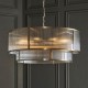82828-001 Antique Brass 8 Light Pendant with Ribbed Glass