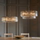 82828-001 Antique Brass 8 Light Pendant with Ribbed Glass