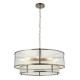 82828-001 Antique Brass 8 Light Pendant with Ribbed Glass