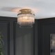 82829-001 Antique Brass Semi Flush with Clear Glass Rods